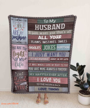 To My Husband Customized Name Quilt Blanket. Light And Durable. Soft To Touch - Super King - Ettee