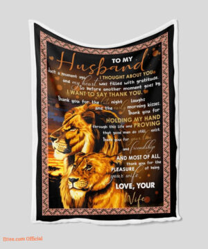 To My Husband Quilt Blanket Lion For Valentine's Day. Foldable And Compact - Super King - Ettee