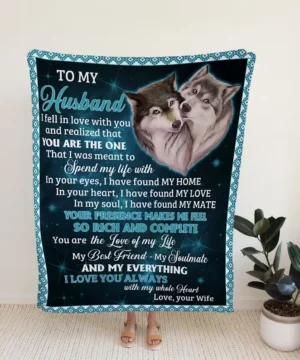 To My Husband Blanket.Wolves Blanket.Gift Blanket.Blanket For Couple.Wedding Anniversary Blanket - Super King - Ettee