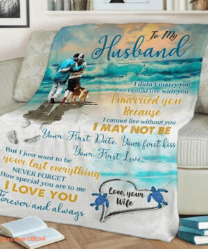 To My Husband I Love You Quilt Blanket Gift From Wife. Lightweight And Smooth Comfort - Super King - Ettee