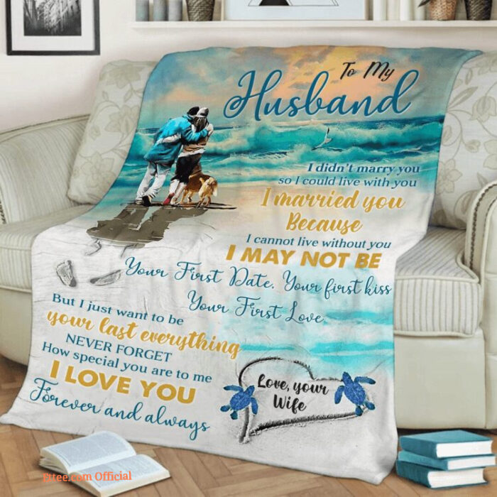 To My Husband I Love You Quilt Blanket Gift From Wife. Lightweight And Smooth Comfort - Super King - Ettee