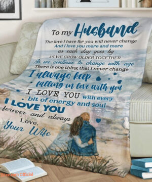 To My Husband I Love You Fleece Quilt Blanket Gift From Wife - Super King - Ettee