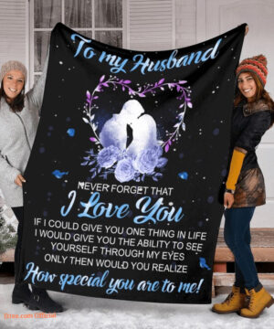 To My Husband Never Forget That I Love You Heart Fleece Quilt Blanket - Super King - Ettee