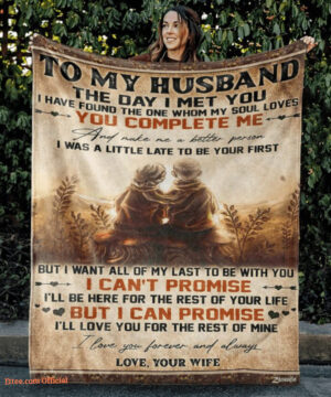 To My Husband The Day I Met You Quilt Blanket. Foldable And Compact - Super King - Ettee