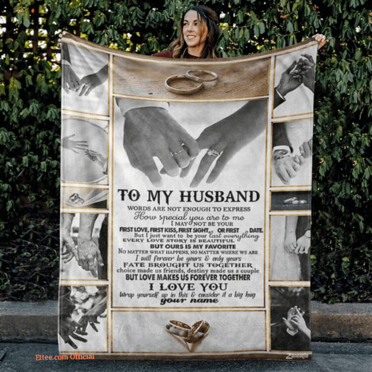 To My Husband Words Are Not Enough Customized Quilt Blanket For Valentine's Day - Super King - Ettee