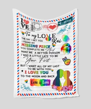 To My Love Blanket.LGBT Blanket. Couple Blanket. Blanket for couples.Rainbow Pride Blanket - Super King - Ettee