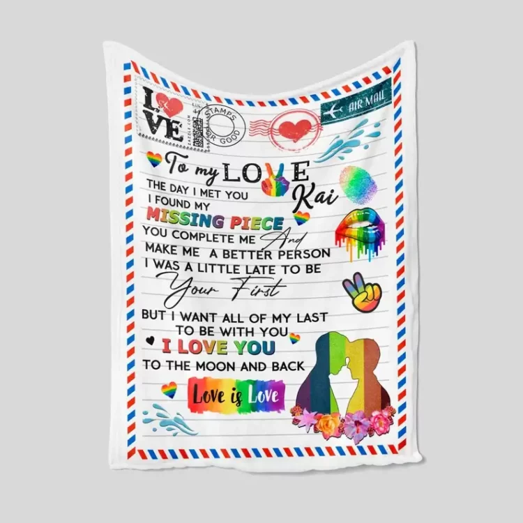 To My Love Blanket.LGBT Blanket. Couple Blanket. Blanket for couples.Rainbow Pride Blanket - Super King - Ettee