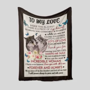 To My Love Blanket.Wolf Blanket.Butterfly Blanket.Rose Blanket.Gift Blanket - Super King - Ettee