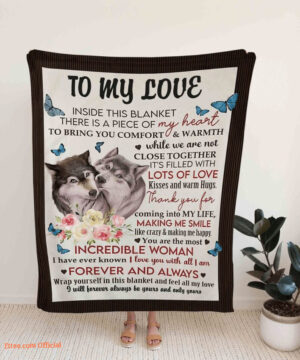 To My Love Wolf Butterfly Quitl Blanket. Light And Durable. Soft To Touch - Super King - Ettee