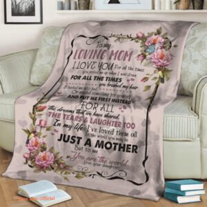To My Loving Mom Rose Flower Quilt Blanket. Lightweight And Smooth Comfort - Super King - Ettee