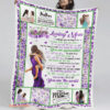 To My Loving Mom You Are The World Purple Flower Quilt Blanket - Super King - Ettee