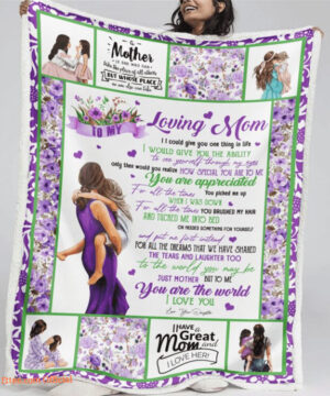 To My Loving Mom You Are The World Purple Flower Quilt Blanket - Super King - Ettee