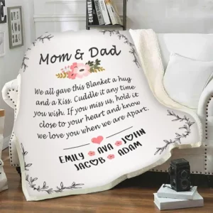 To My Mom And Dad Quilt Blanket.Mama Blanket.Dad Quilt Blanket.Gift For Anniversary - Super King - Ettee