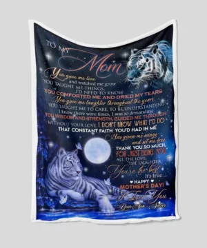 To My Mom Blanket Tiger Moon Butterfly Quilt Blanket - Super King - Ettee