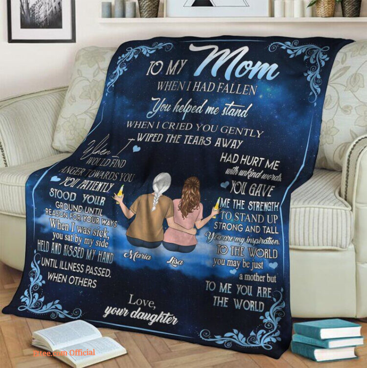 To My Mom Fleece Blanket.Mink Blanket.Sherpa Blanket.Anniversary Gift.Family Blanket Gift - Super King - Ettee