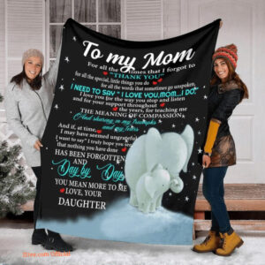 To My Mom For All The Times That I Forgot To Elephant Quilt Blanket - Super King - Ettee