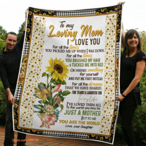 To My Mom For All The Times You Are The World Sunflowe Quilt Blanket - Super King - Ettee