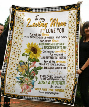 To My Mom For All The Times You Are The World Sunflowe Quilt Blanket - Super King - Ettee