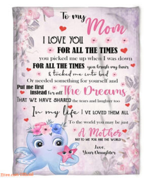 To My Mom I Love You For All The Times You Quilt Blanket. Foldable And Compact - Super King - Ettee