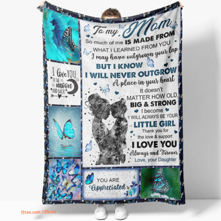 To My Mom Letter Girl Quilt Blanket. Lightweight And Smooth Comfort - Super King - Ettee