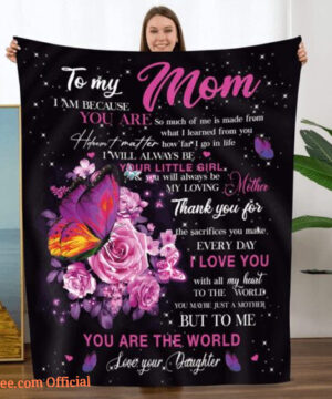 To My Mom Rose Throw Fleece Blanket Gift From Daughter Birthday Blanket - Super King - Ettee