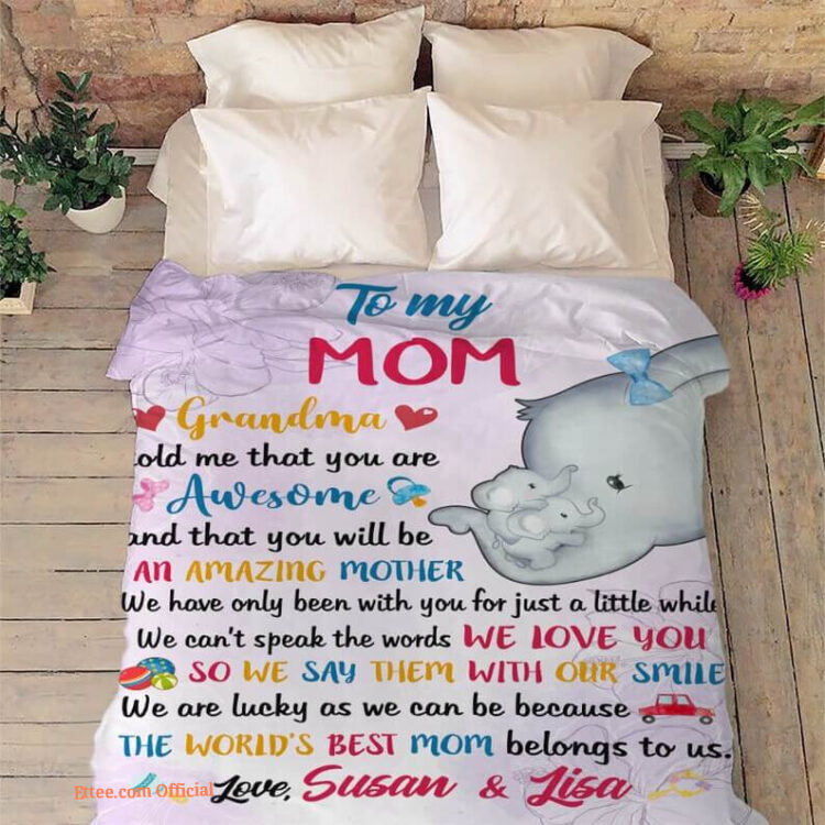To My Mom We Love You Quilt Blanket. Luxurious Super Soft Quilt Blanket - Super King - Ettee
