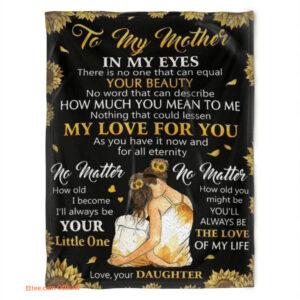 To My Mother Blanket. Lightweight And Smooth Comfort. Foldable And Compact - Super King - Ettee