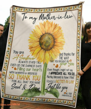 To My Mother In Law Sunflower Warmth And Kindness Quilt Blanket - Super King - Ettee