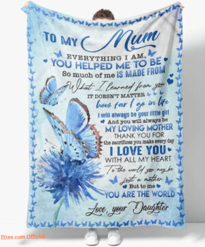 To My Mum You Are The World Quilt Blanket. Light And Durable. Soft To Touch - Super King - Ettee