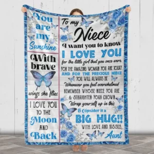 To My Niece Gift For Niece Gift For Her Niece Message Quilt Blanket Graduation Niece - Super King - Ettee