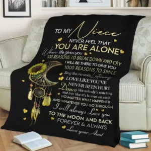 To My Niece never feel that... Fleece Quilt Blanket - Super King - Ettee