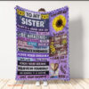 To My Sister Sunflower Sister Blanket Family Blanket Gift My Sister Blanket - Super King - Ettee
