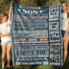 To My Son Blanket Blanket For Son Family Quilt Blanket - Super King - Ettee