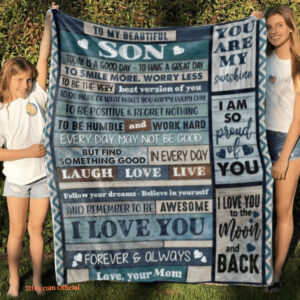 To My Son Blanket Blanket For Son Family Quilt Blanket - Super King - Ettee