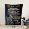 To My Son Blanket Blanket For Son Wolf Blanket Family Throw Blanket - Super King - Ettee