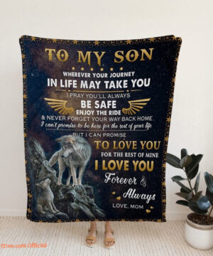 To My Son Blanket Blanket For Son Wolf Blanket Family Throw Blanket - Super King - Ettee