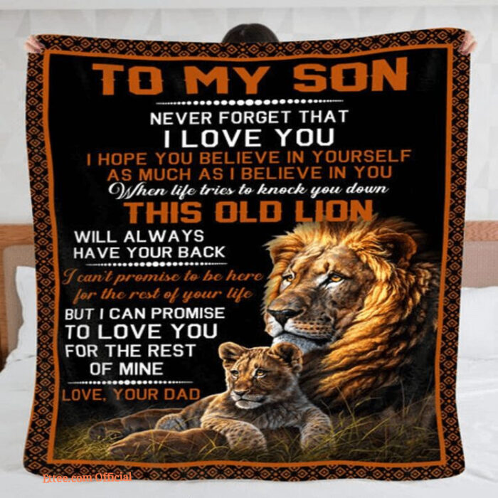 To My Son Letter From Dad Blanket Gift For Son Family Gifts - Super King - Ettee