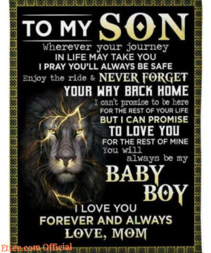 To My Son Love From Mom Forever And Always Gifts For Son Quilt Fleece Blanket - Super King - Ettee