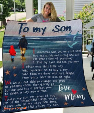 To My Son Quilt Blanket From Mom I'm So Grateful You Are My Son Great - Super King - Ettee