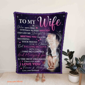 To My Wife Blanket Blanket For Wife Custom Name Quilt Blanket. Foldable And Compact - Super King - Ettee