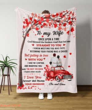 To My Valentine's Wife Blanket Car Blanket Couple Quilt Blanket - Super King - Ettee