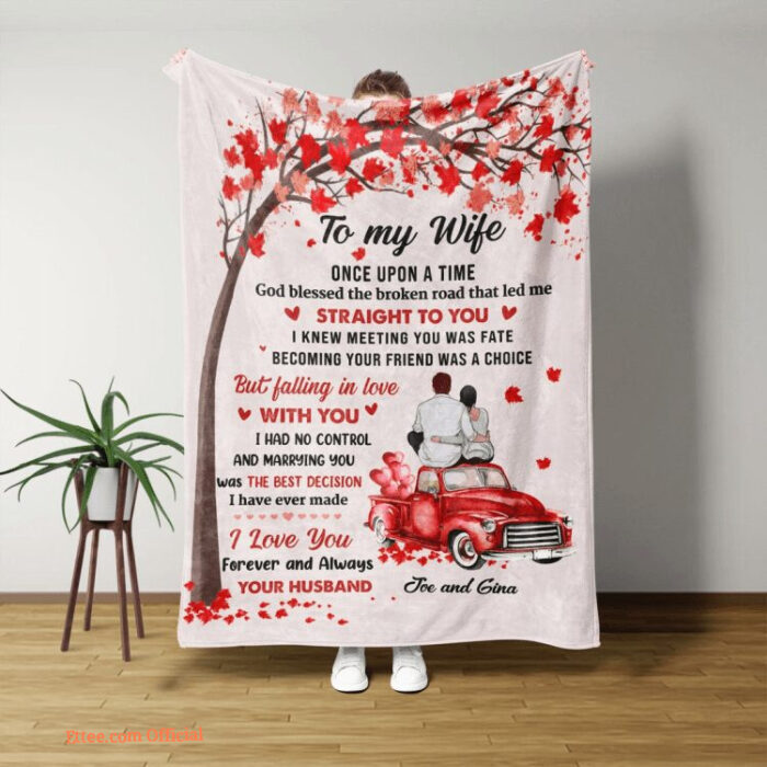 To My Valentine's Wife Blanket Car Blanket Couple Quilt Blanket - Super King - Ettee