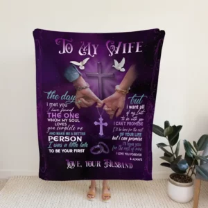 To My Wife Blanket.Couple Blanke.Family Throw Blanket - Super King - Ettee