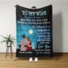 To My Wife Quilt Blanket Night Sky Blanket Couple. Foldable And Compact - Super King - Ettee