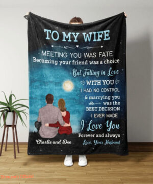 To My Wife Quilt Blanket Night Sky Blanket Couple. Foldable And Compact - Super King - Ettee