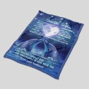 To My Wife Blanket.Dolphin Blanket.Family Throw Blanket.Gift For Wife.Couple Blankets.Christmas Gift - Super King - Ettee