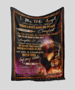 To My Wife Blanket.Fire Lion Blanket.Valentines Gift Blanket - Super King - Ettee