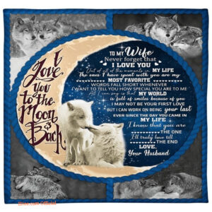 To My Wife Blanket Gift From Husband Blanket Wolf Couple Blanket - Super King - Ettee