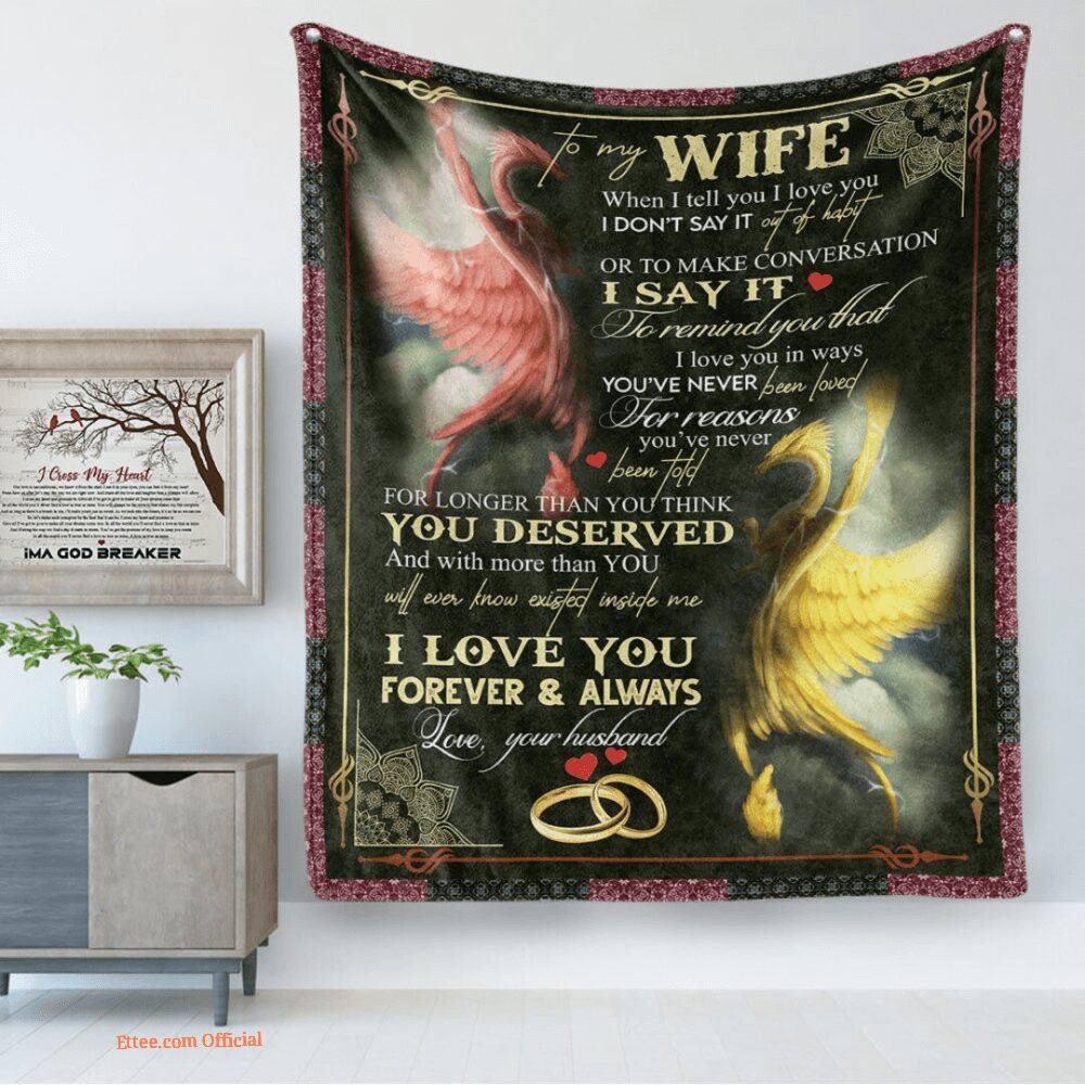 blanket for my wifes valentine day mandala i love you - Ettee - blanket