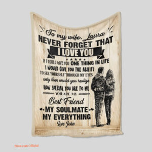 To My Wife Customized Name Quilt Blanket Couple For Gift Valentine - Super King - Ettee